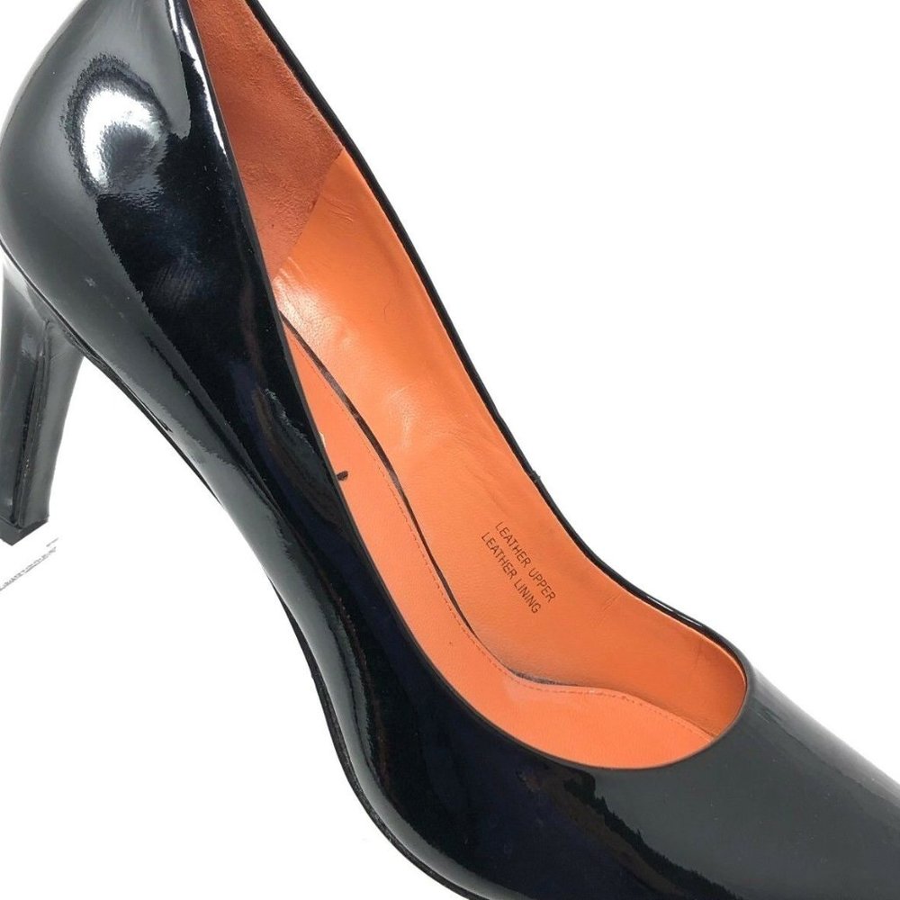 Via Spiga FRANKIE Black Patent Peep Toe Shoe SIZE 8.5 M